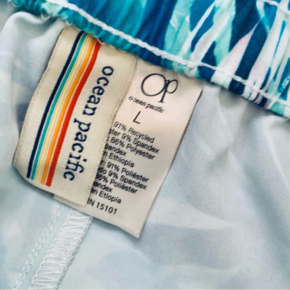 Ocean Pacific OP Shorts NWT Board Swim Shorts Tropical Print Size Large - Picture 5 of 7